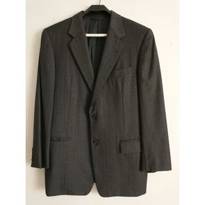 Hickey Freeman Barneys Blazer Sport Coat Jacket Men 40R Gray 2 Button Pinstripe